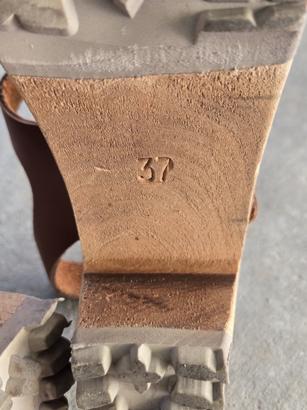 MIA Chestnut Brown Leather Clog Sandals with Buckle Strap - Picture 6 of 9